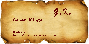Geher Kinga névjegykártya